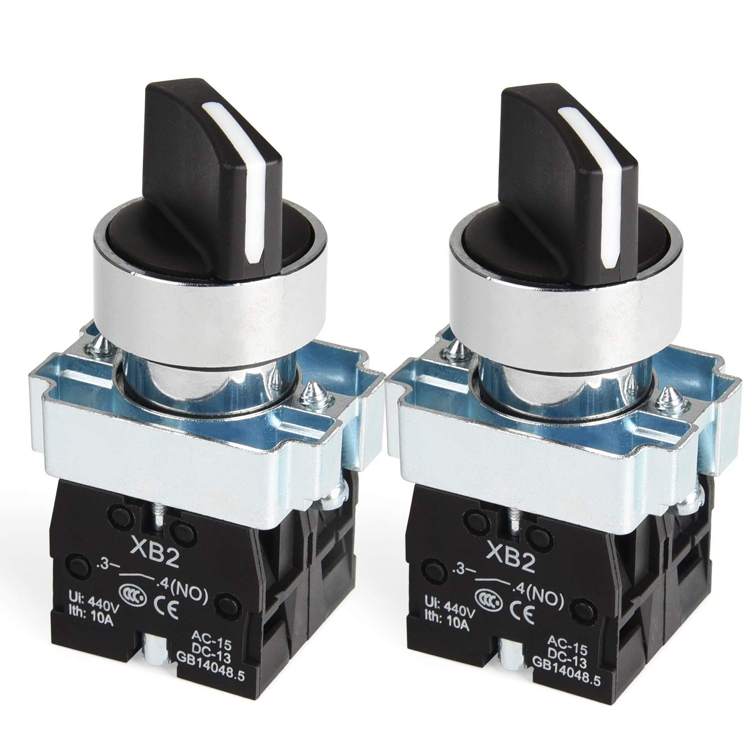 2 Pack 22mm 3 Position Selector Switch XB2-20X/31 Maintained Control Switch