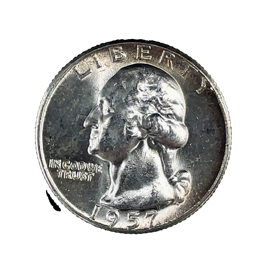 1957 Silver Washington Quarter GEM BU -Brilliant Uncirculated 25c US Coin # 84