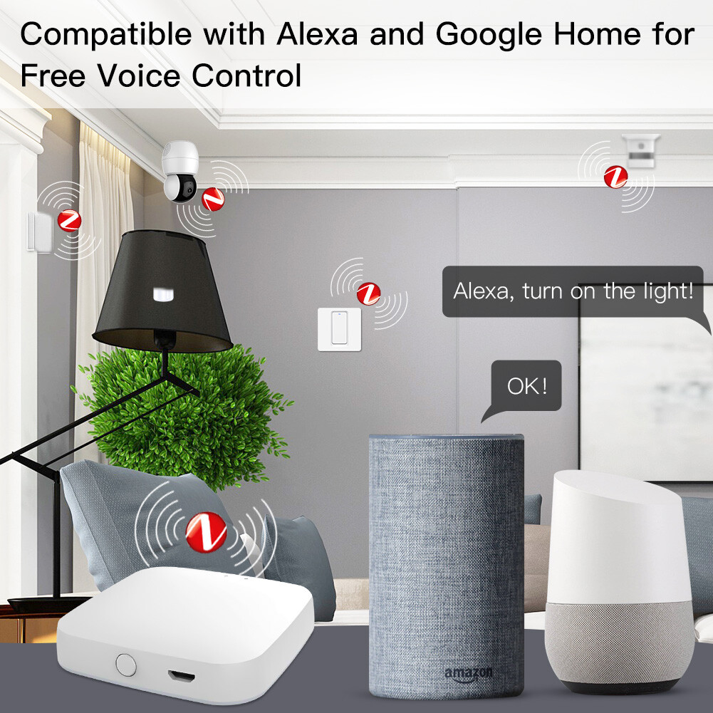 MOES Tuya Zigbee Smart Home Bridge Wireless Hub Gateway Alexa Google APP Control