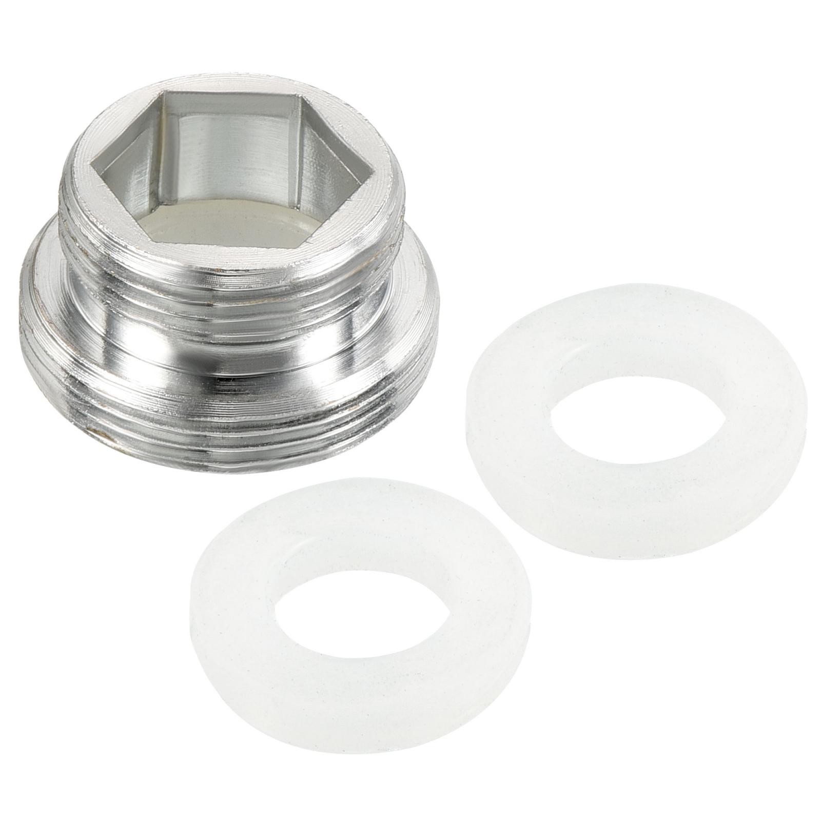 M22x1.0 male M18x1.0 male adapter tap, chrome straight aerator