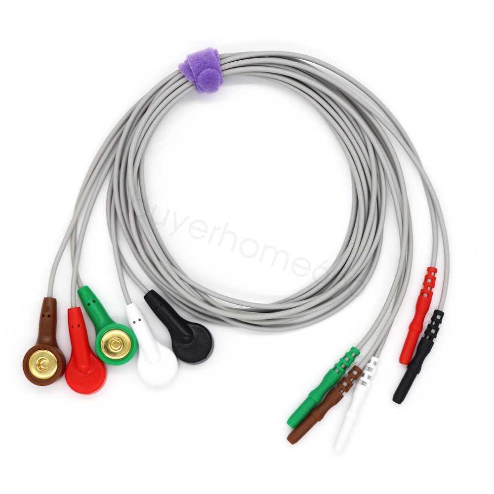 5-Lead ECG Cable Replacement for CONTEC TLC9803 Dynamic ECG System