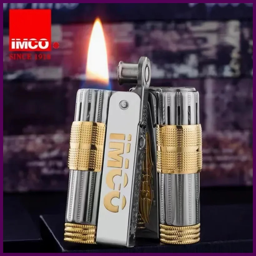 IMCO 6700 Vintage Stainless Steel Metal Lighter Austrian Gasoline Grinding Wheel