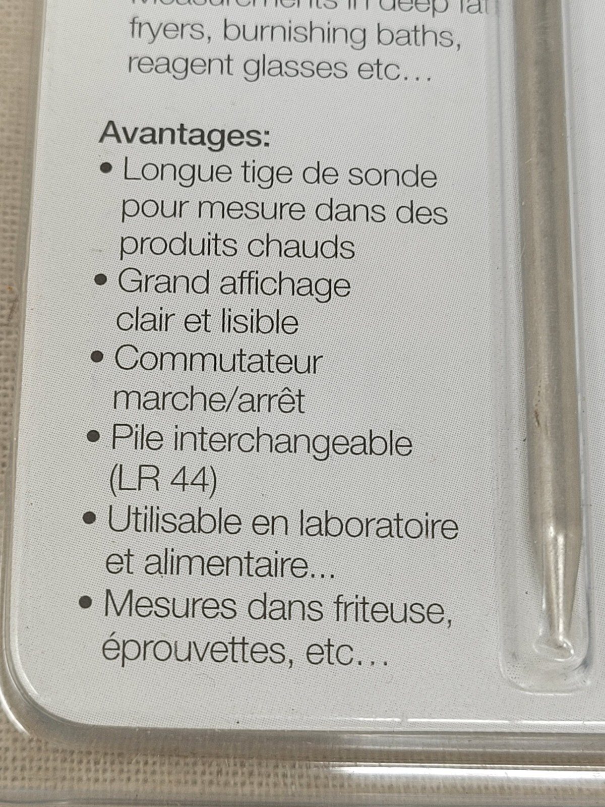 testo mini penetrating thermometer reads Celsius Only