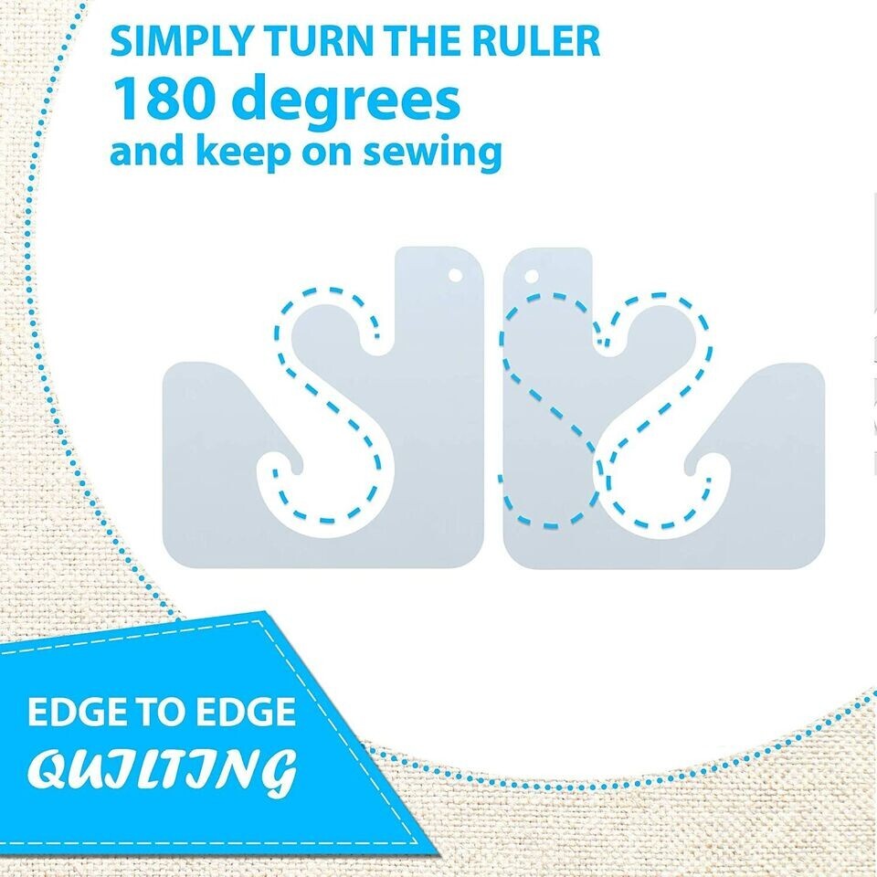 Free Motion Quilting Templates Acrylic Heart Border Template ¼” Quilting Ruler