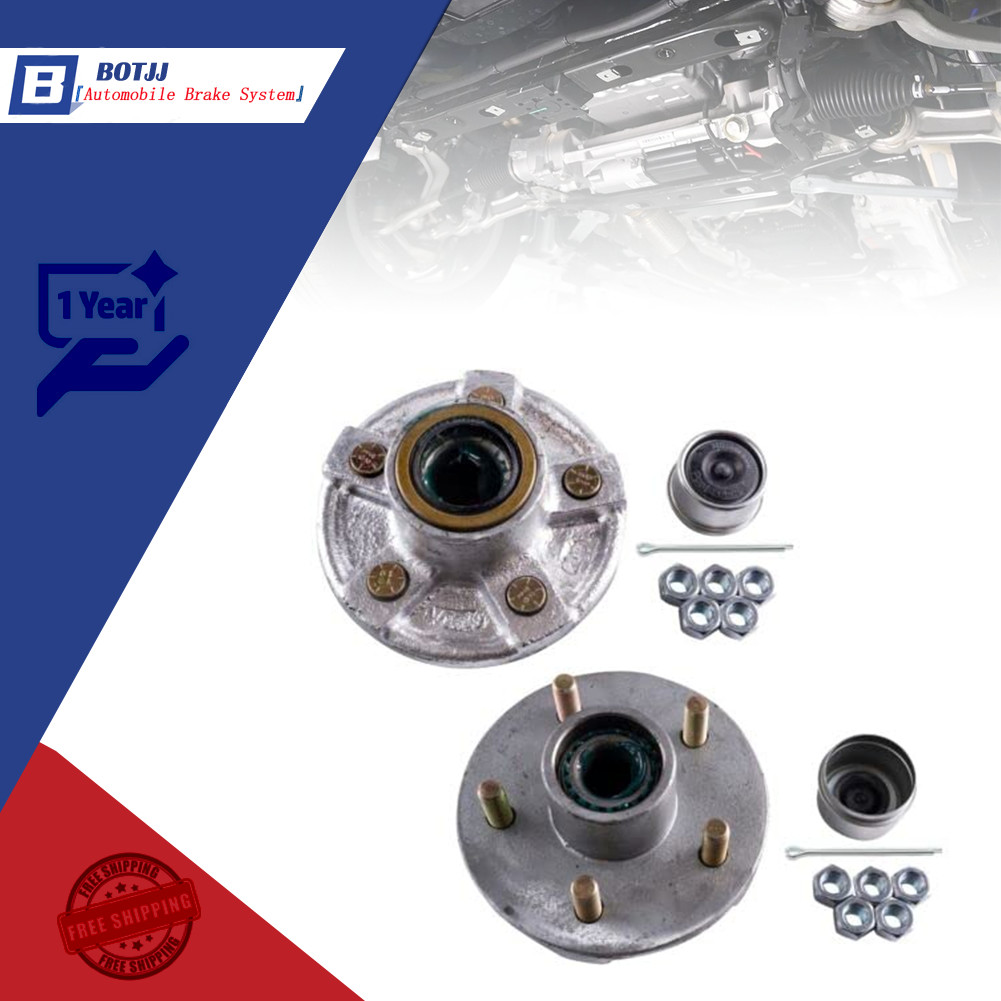 2x Boat Trailer Galvanized Hub Kit 5 Lug 1-3/8" x -1/16" Bearing 3,500 Greased