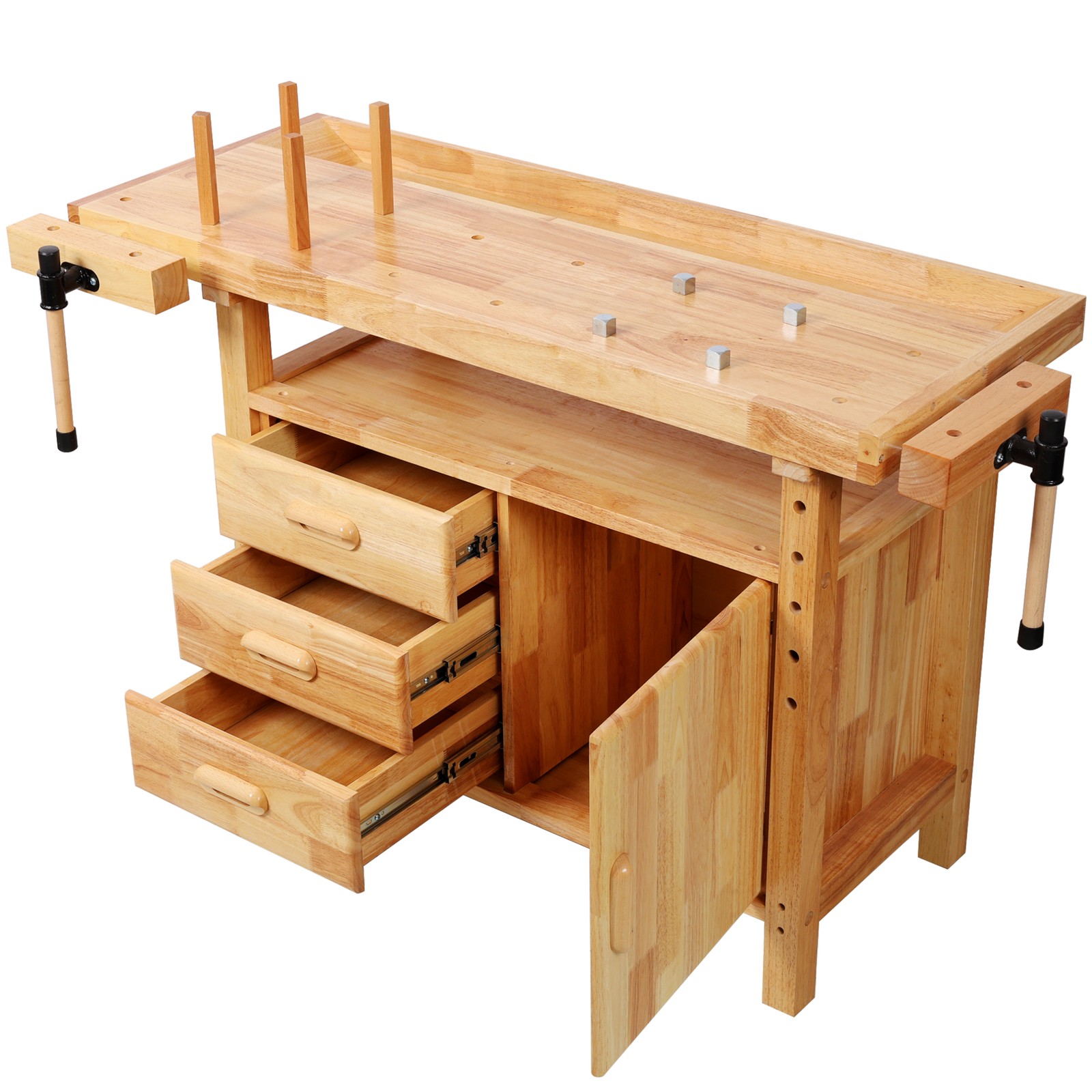 50" Professional Rubberwood Solid Wood Workbench