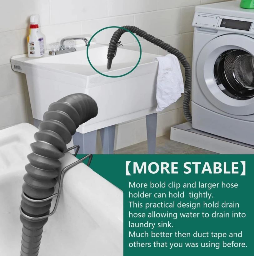 Easy to Install Washing Machine Flexible Drain Hose Holder / Stabilizer Hook