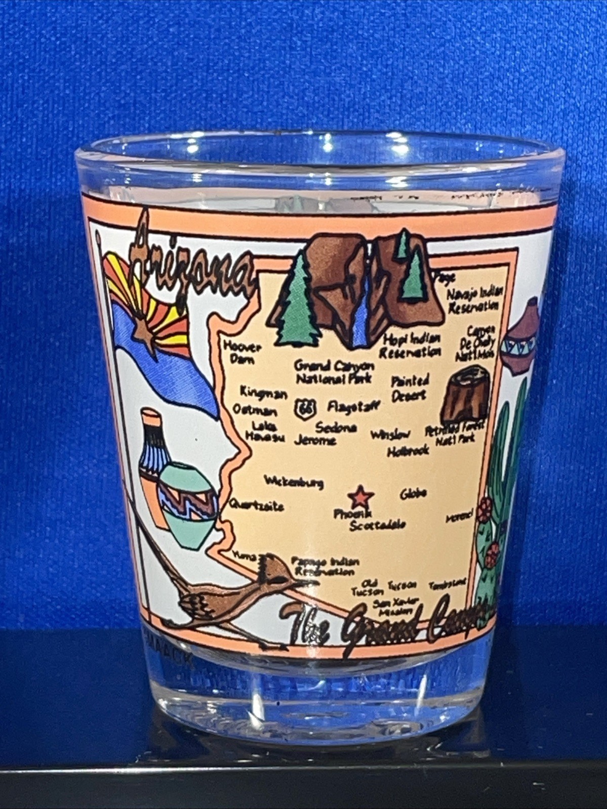 Arizona The Grand Canyon State Landmarks Shot Glass