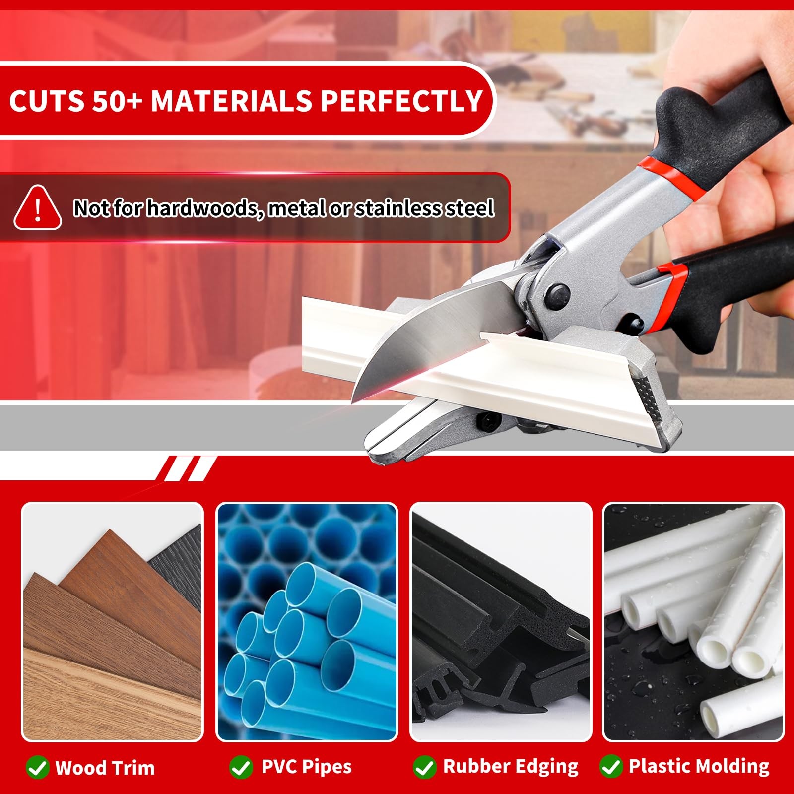 Multi Angle Miter Shear - Upgrade Quarter Round Cutting Tool with 12pcs Replacem