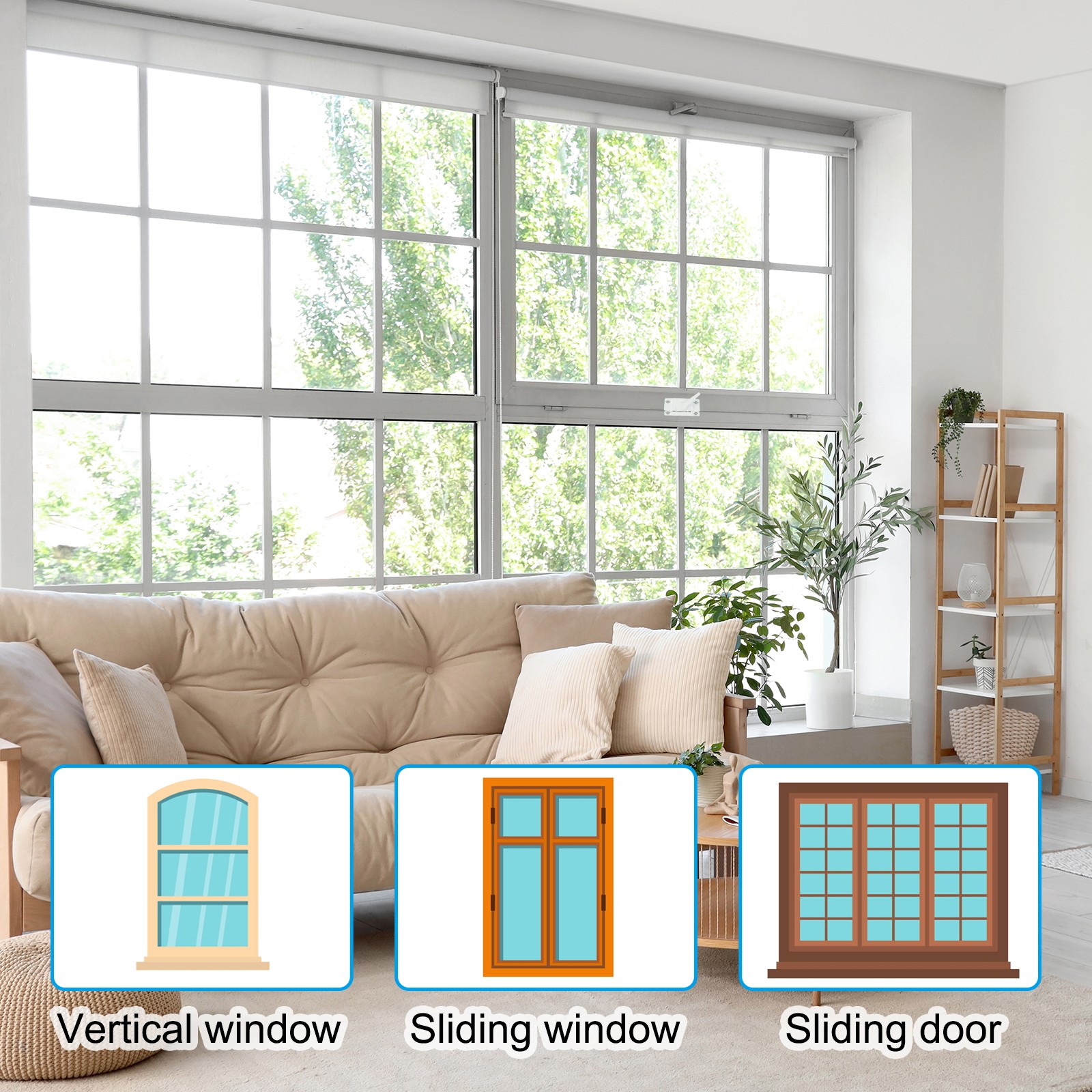 4pack Window Sash Locks Middle Hole Sliding Cam Sash Locks with Rectangle Keeper