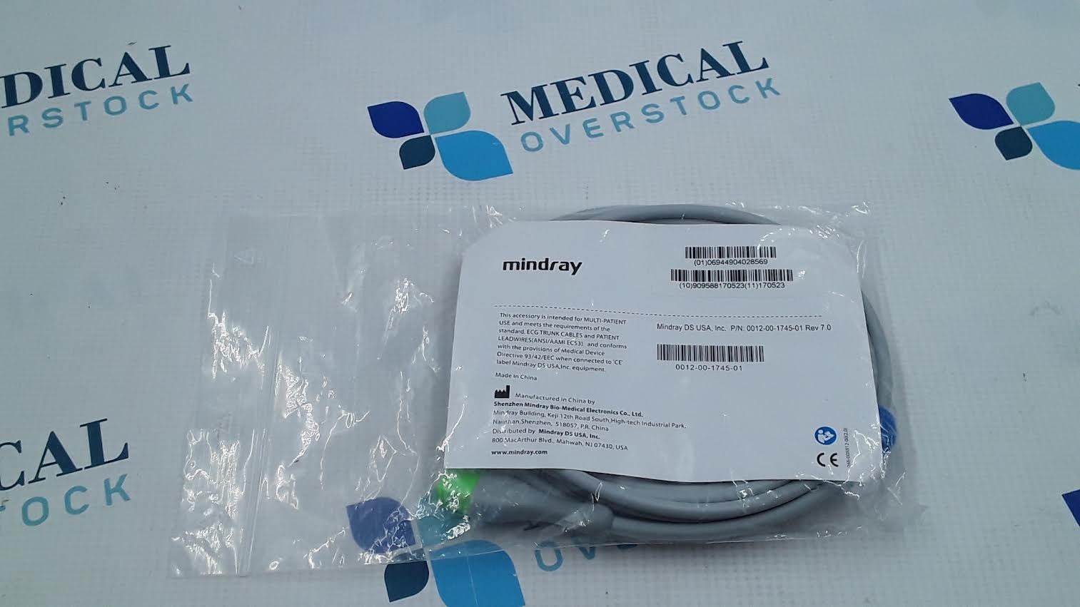 Mindray 3/5 Lead 10ft Reusable ECG Cable P/N 0012-00-1745-01