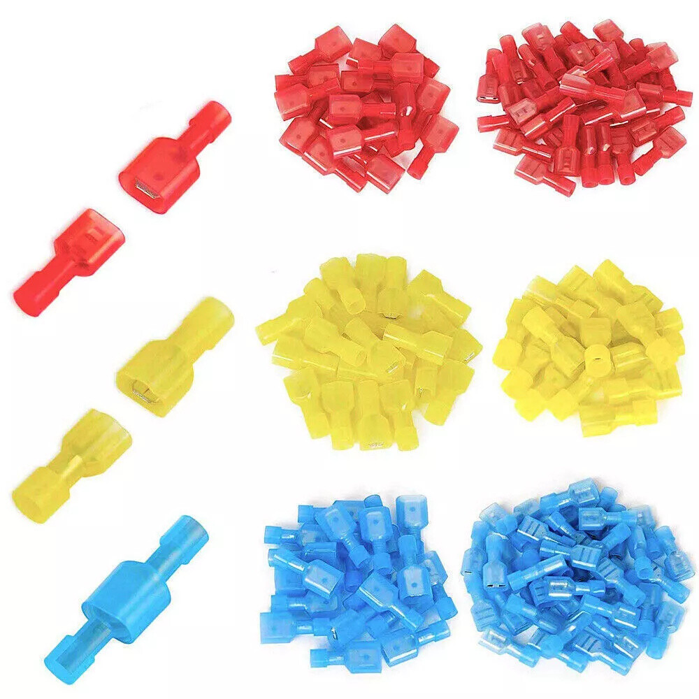 300/150pc Spade Wire Connectors Electrical Crimp Terminals Nylon Fully Insulated