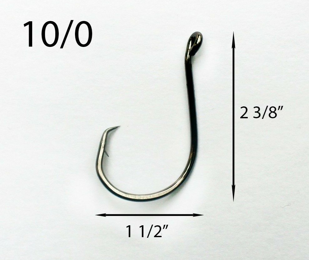 PACK OF 1000 BULK Size 10/0 TACKLEWORKS Offset Circle Fishing Hooks 7384