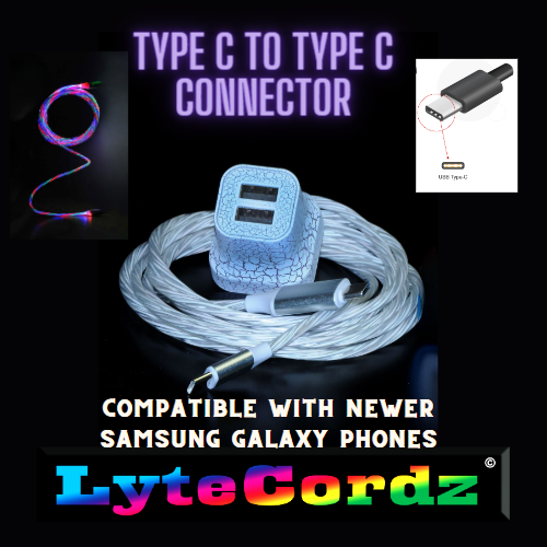 LYTECORDZ LED Lighted Light Up TYPE C Charging Charger Cable USB Cord
