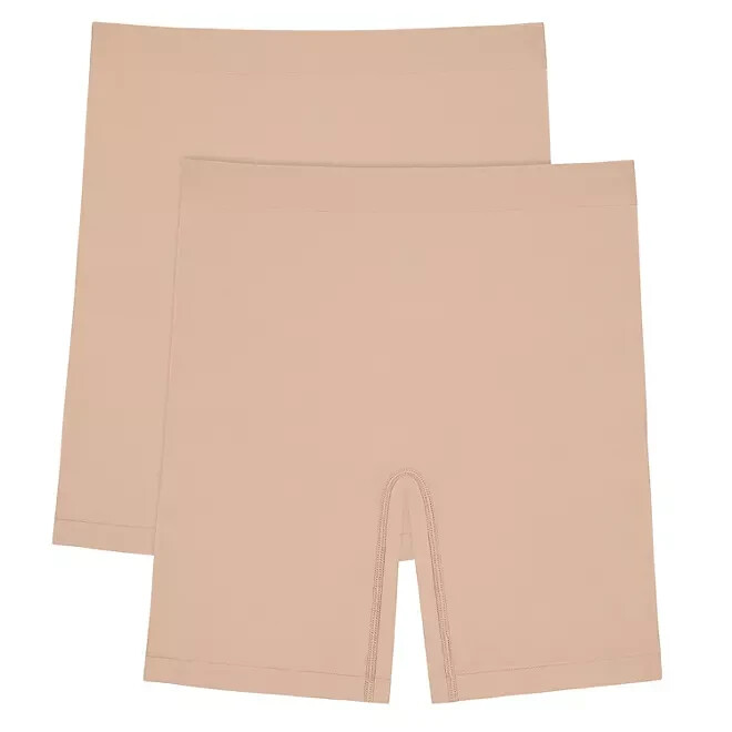 Ellen Tracy Women's 2-Pack Smoothing Short Size S Sunbeige