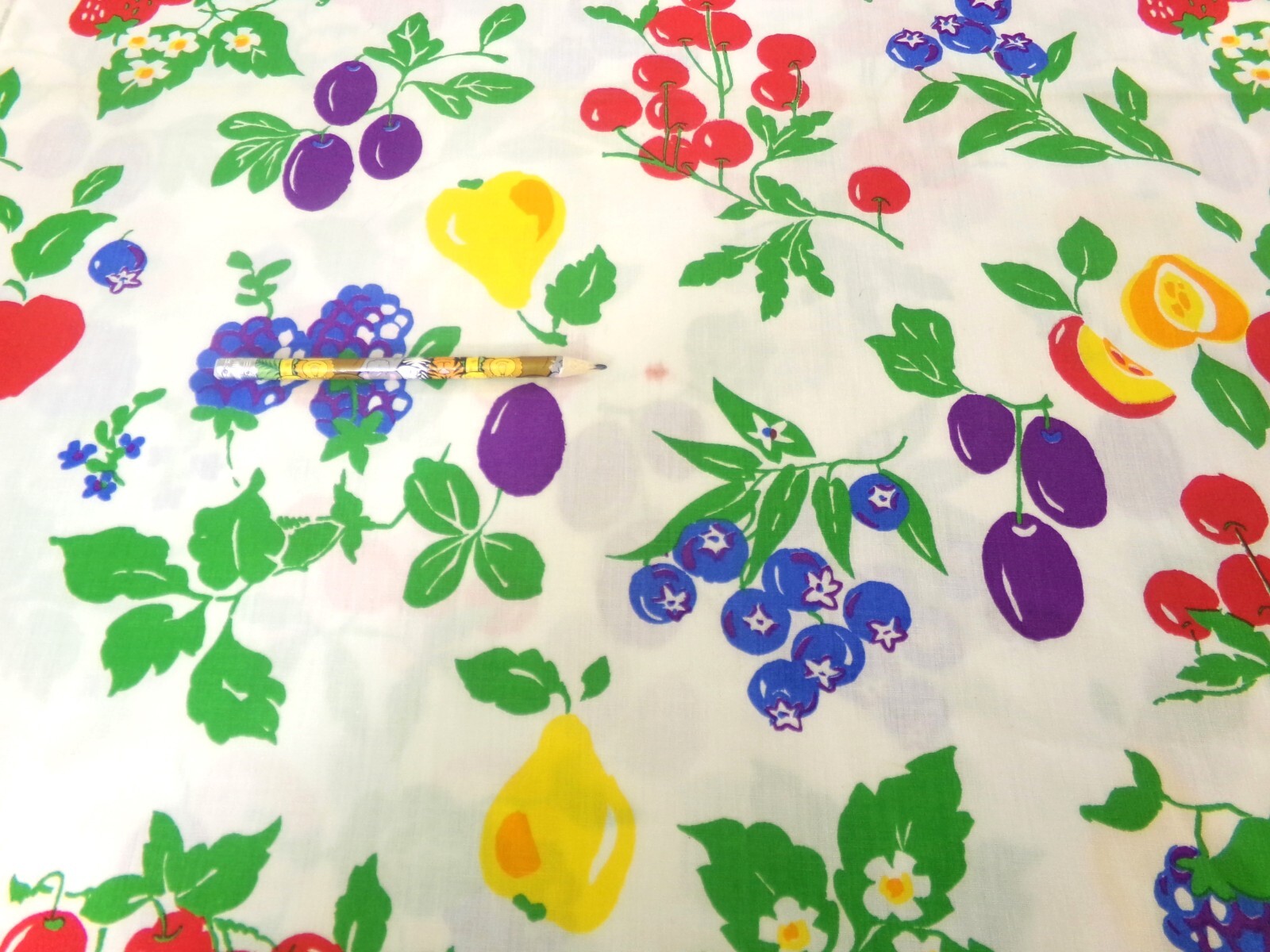 Fruit Fabric by Leon B Rossenblatt. Large Pattern. 36x44. See Note. O24-1063