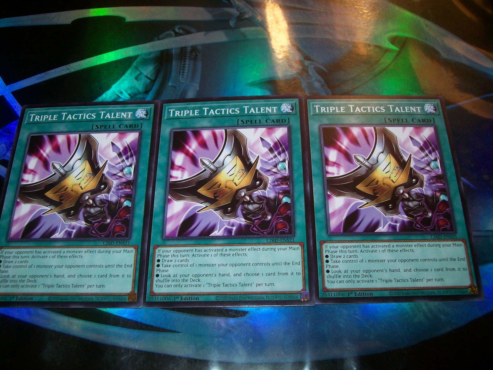 3x Triple Tactics Talent 1st Edition Common L26D-ENS21 Yu-Gi-Oh!