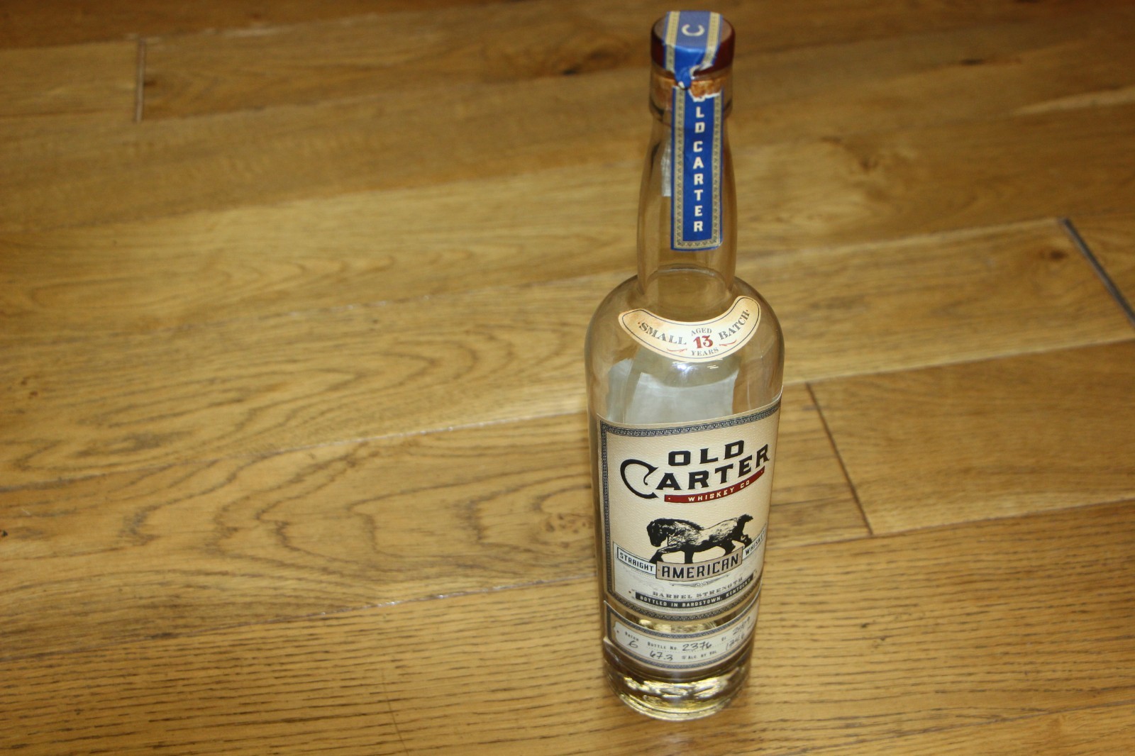 Old Carter Whiskey Company Batch 6 134.6 Proof EMPTY Bottle Unrinsed