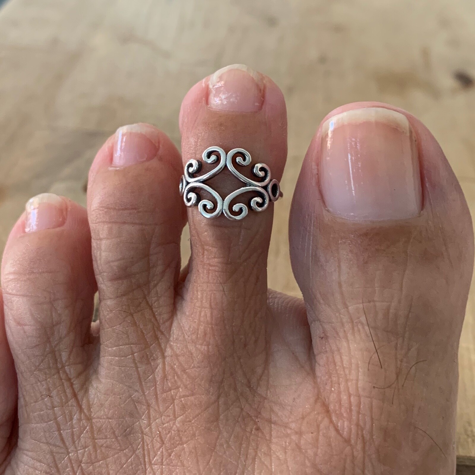 Sterling Silver Swirly Toe Ring, Silver Rings, Swirl Ring, Boho Ring
