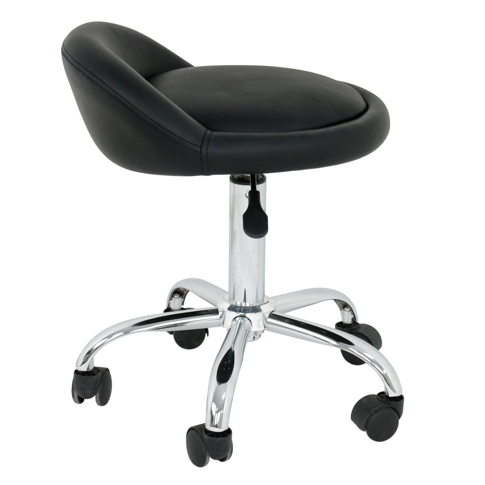 Hydraulic Adjustable Set of 4 Rolling Massage Salon Spa Stools Open Back Chairs