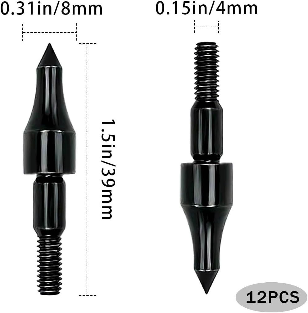 12pcs 100 Grain Field Points Target Practice Crossbow Arrow Points Arrow Tips
