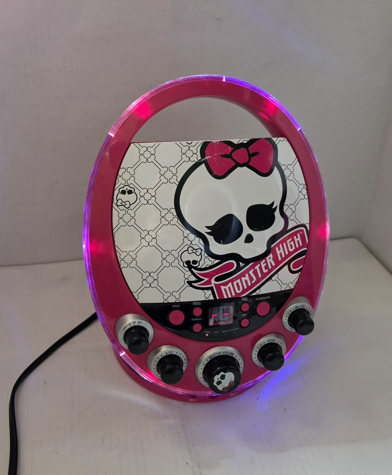 Monster High Disco Party CD Player & Karaoke Machine (2012) - (Tested)