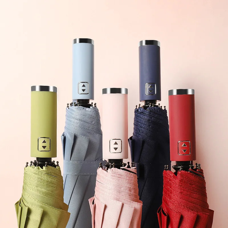 Fully Automatic Opening And Closing Three Fold 10 Bone Umbrella Windproof, Sun P