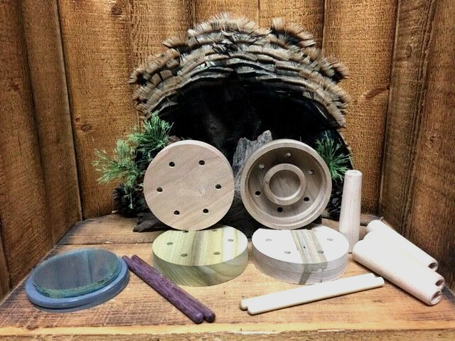 Lot of 4- unfinished Friction Turkey Call kits w/ Strikers  Turkey call supplies