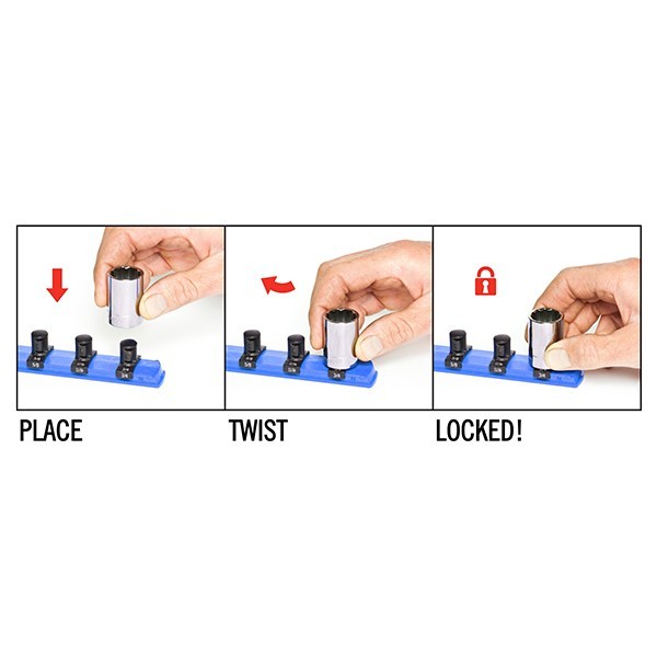 Ernst 8451 18-Inch Socket Boss, Premium 3-Rail Multi-Drive Socket Organizer