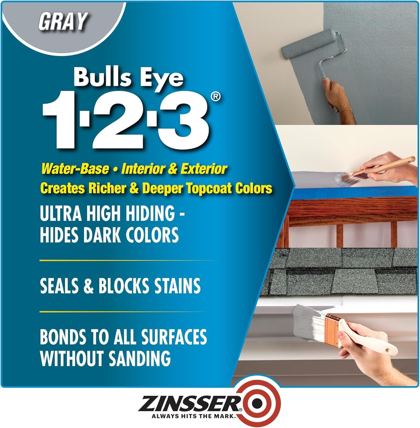 All Surface Primer by Bulls Eye 1-2-3 - Rust Resistant, Interior/Exterior, Quart