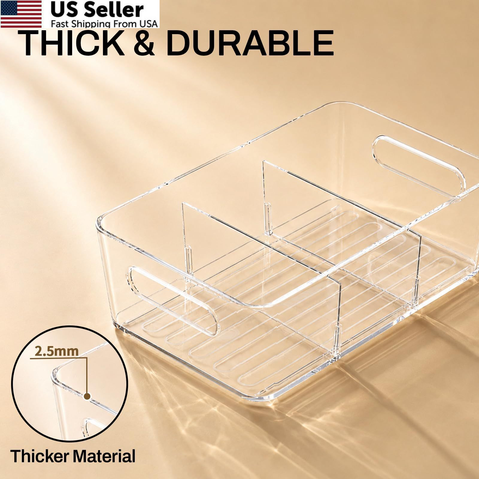 Mpotmiy 6 Pack Pantry Organizers and Storage,Clear Plastic Large, clear