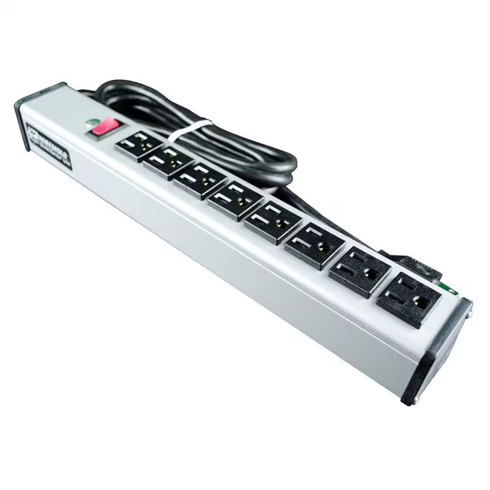 Wiremold 8-Outlet Compact Power Strip with Lighted On/Off Switch and 6 Ft. Cord