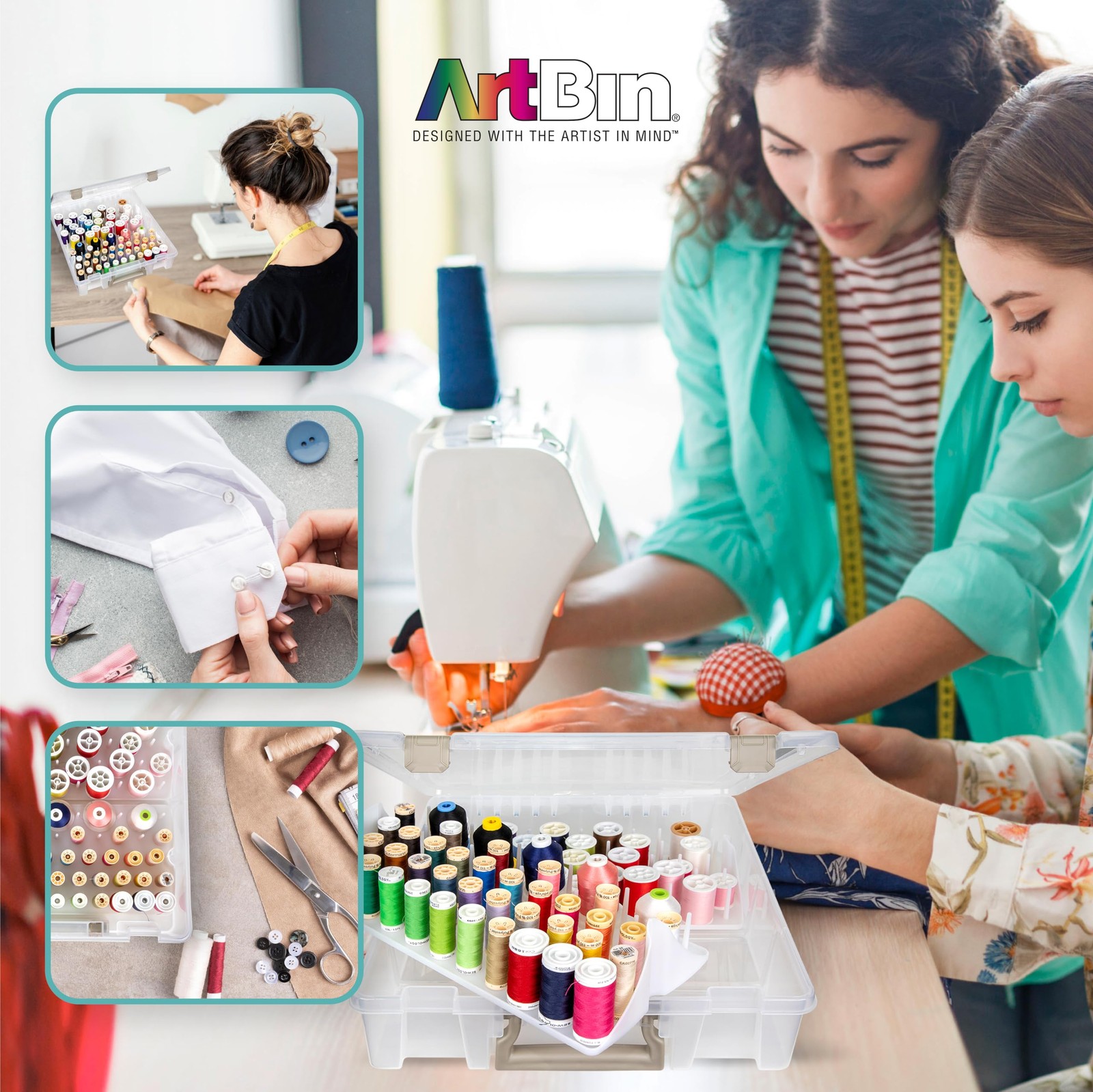 ArtBin Super Satchel Thread Box - Versatile Storage Pack of 1, Clear