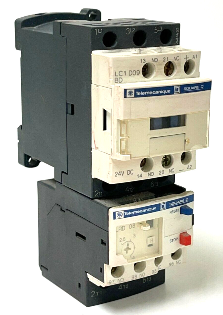 SQUARE D/ TELEMECANIQUE LC1 D09 LRD 08 RELAY CONTACTOR