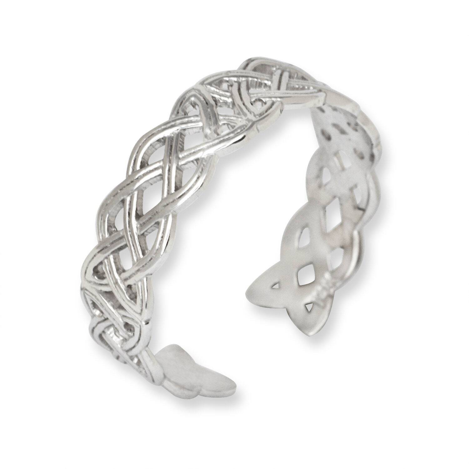 Solid 10k or 14k Yellow or White Gold Adjustable Celtic Braided Toe Ring -