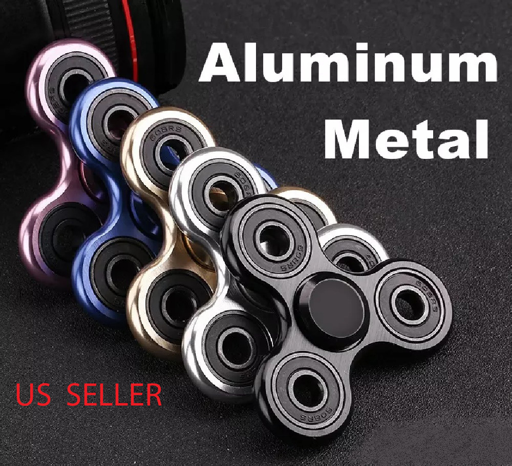 TWO! HAND FIDGET STRESS SPINNER ALUMINUM FIDGET METAL EDC STOCKING Autism ADHD