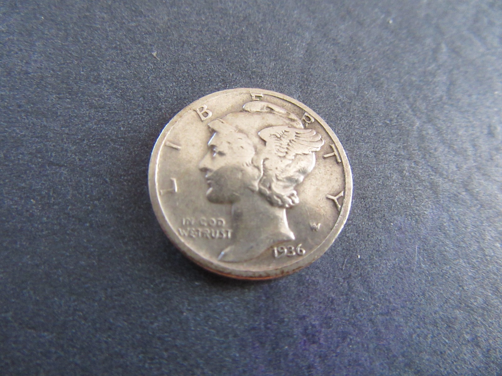 1936-D Mercury Dime In Circulated Condition  -F Auctual Coin) [.900 Silver]