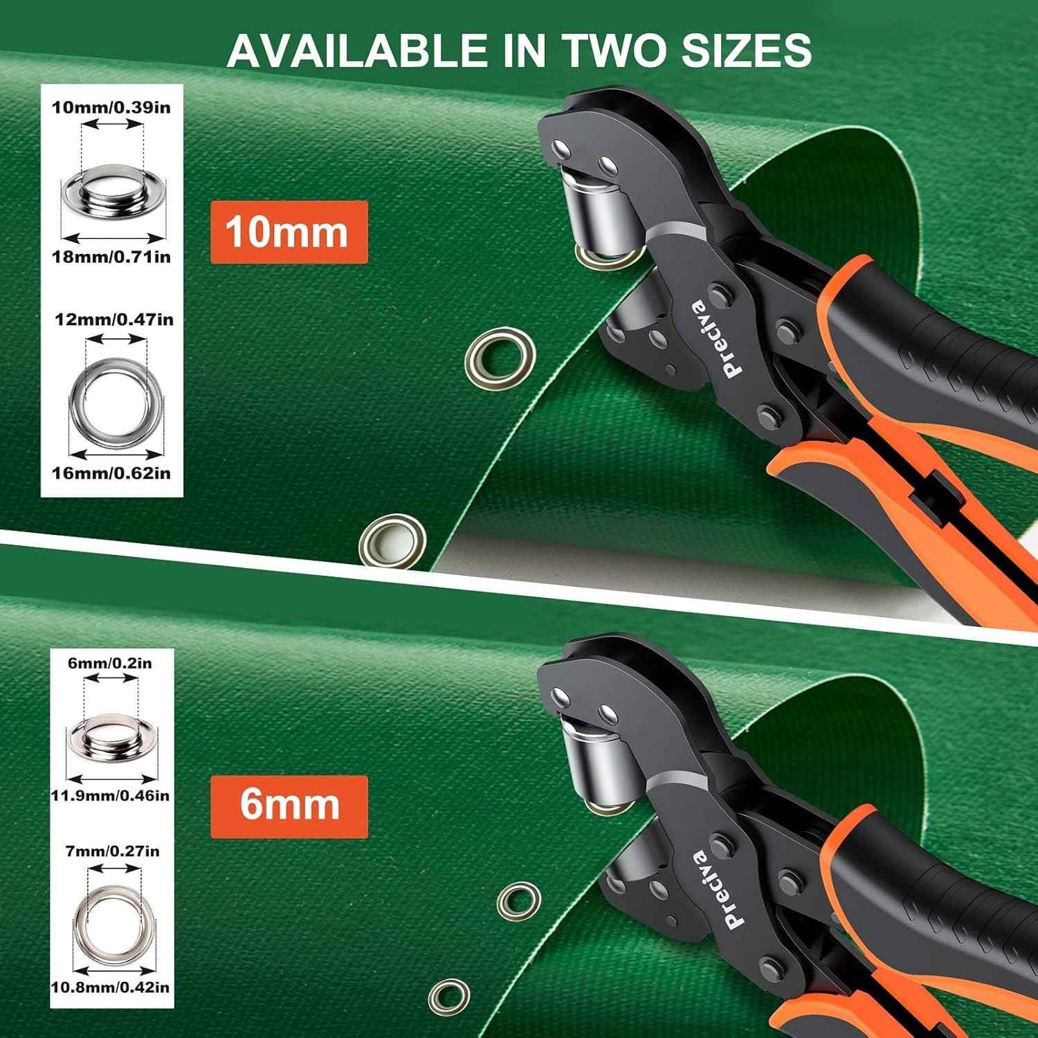 Interchangeable Grommet Tool Kit with 400 Silver Grommets - Easy Application