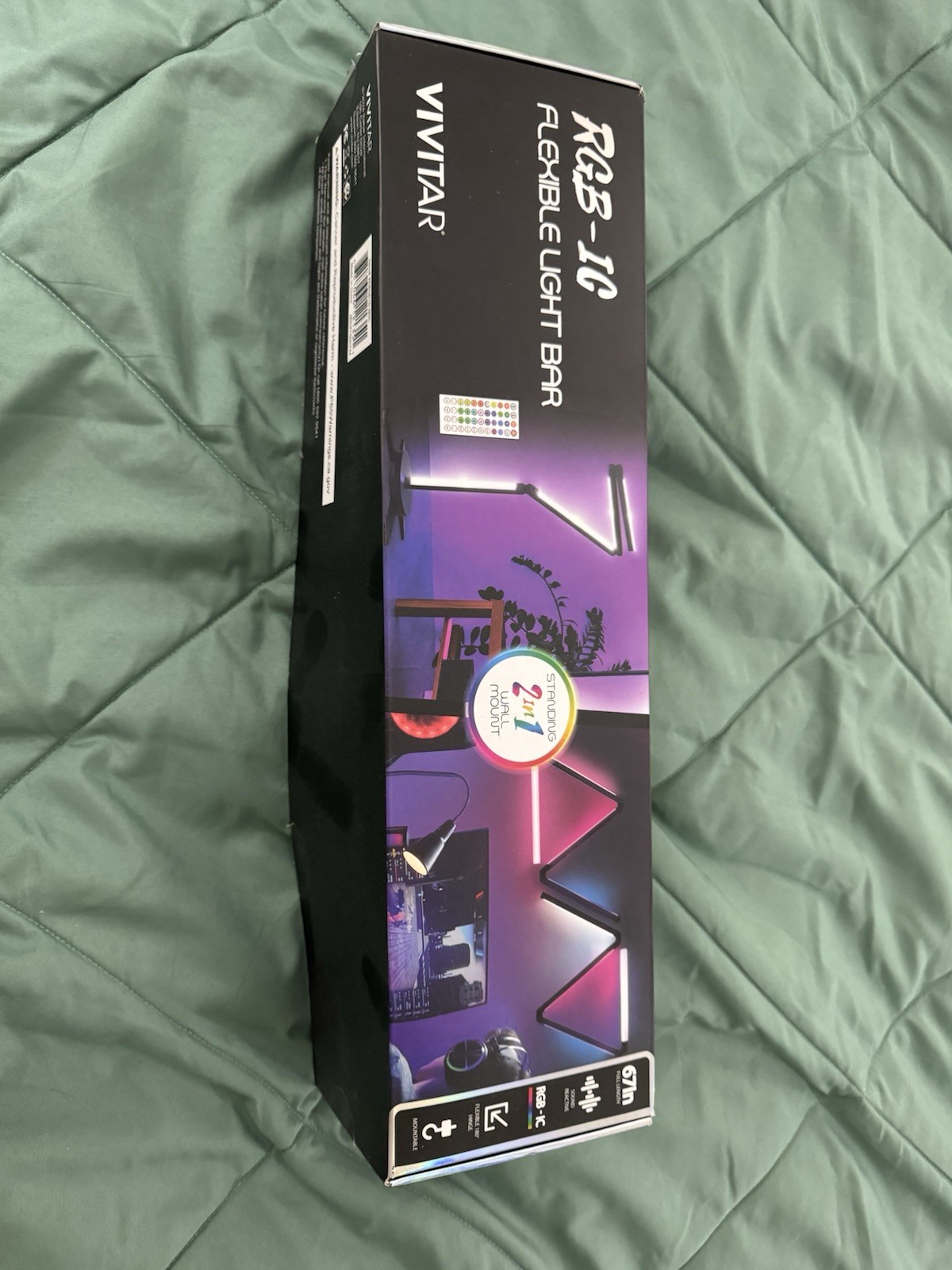 Broken Vivitar RGB-IC Flexible Light Bar 67in. Standing 2 in 1 Wall Mount As IS