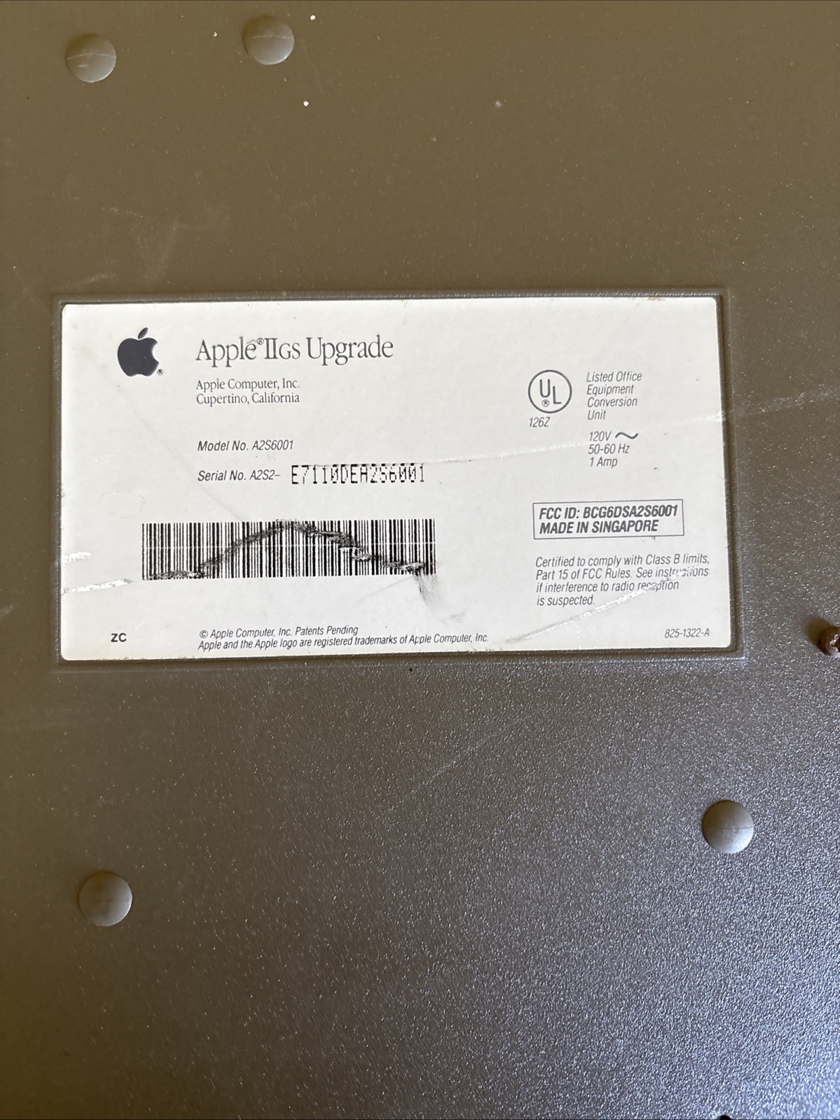 Apple IIGS Stealth Upgrade Computer Model Number AA11040B *Not Tested*