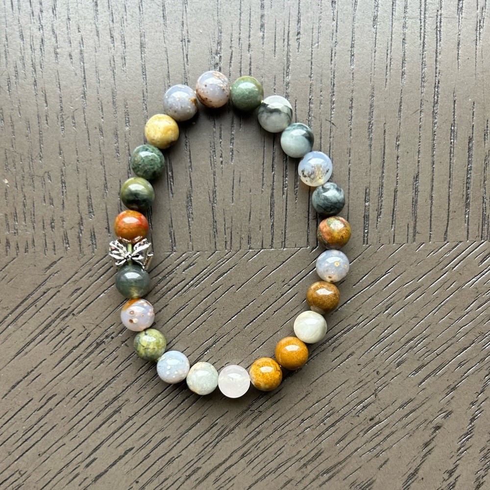 Galaxy agate/Eagle eye bracelet 7-8mm SIZE 6.5-7’