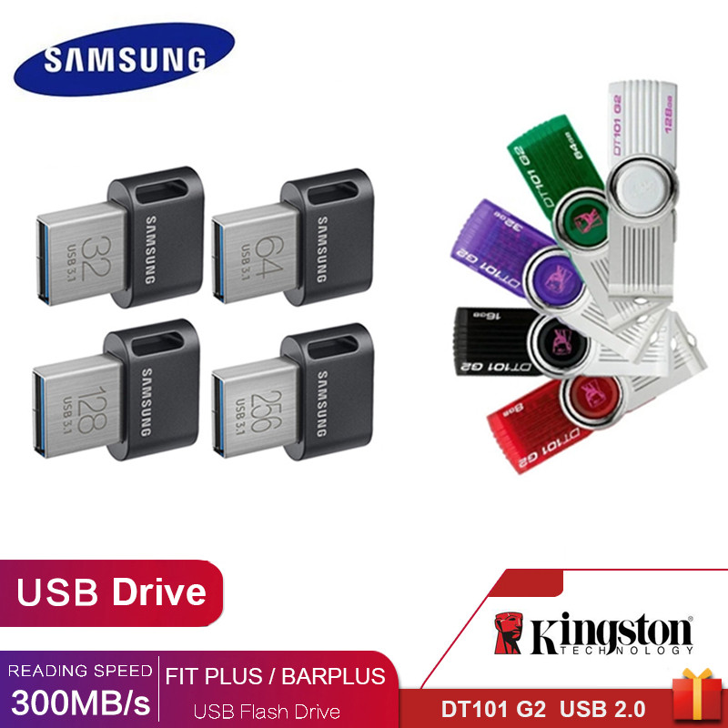 UDisk Kingston DT101 USB2.0 Samsung Fitplus USB 3.1 Flash Drive Memory Stick Lot