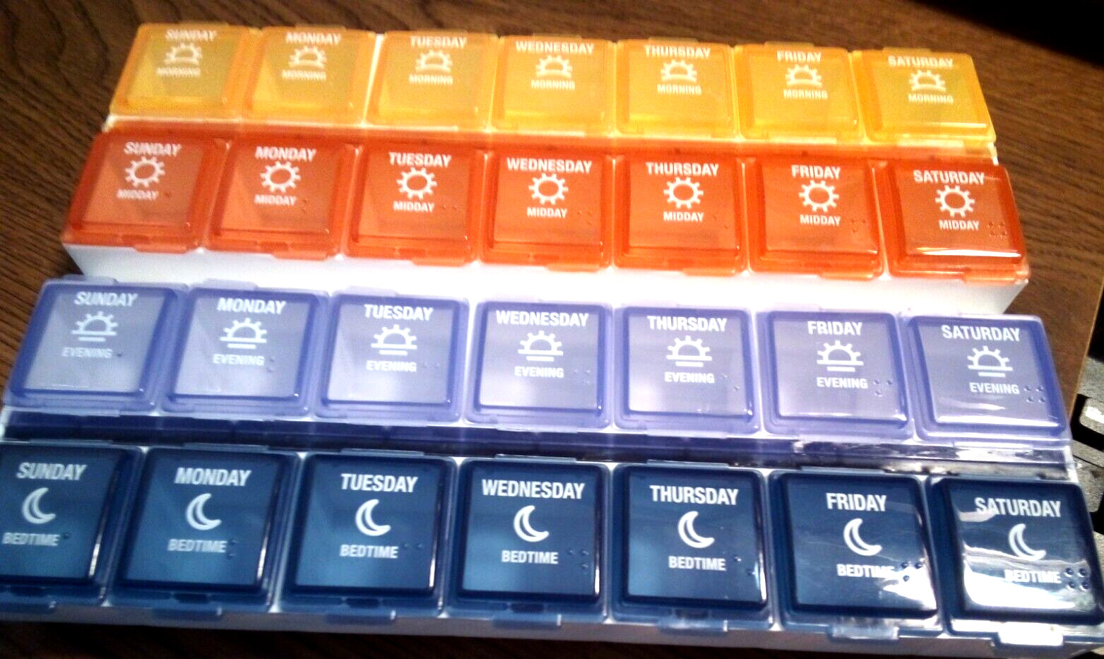 Apothecary Medtime XL Weekly Planner 4XDay (28 Slot) Pill Vitamin Organizer