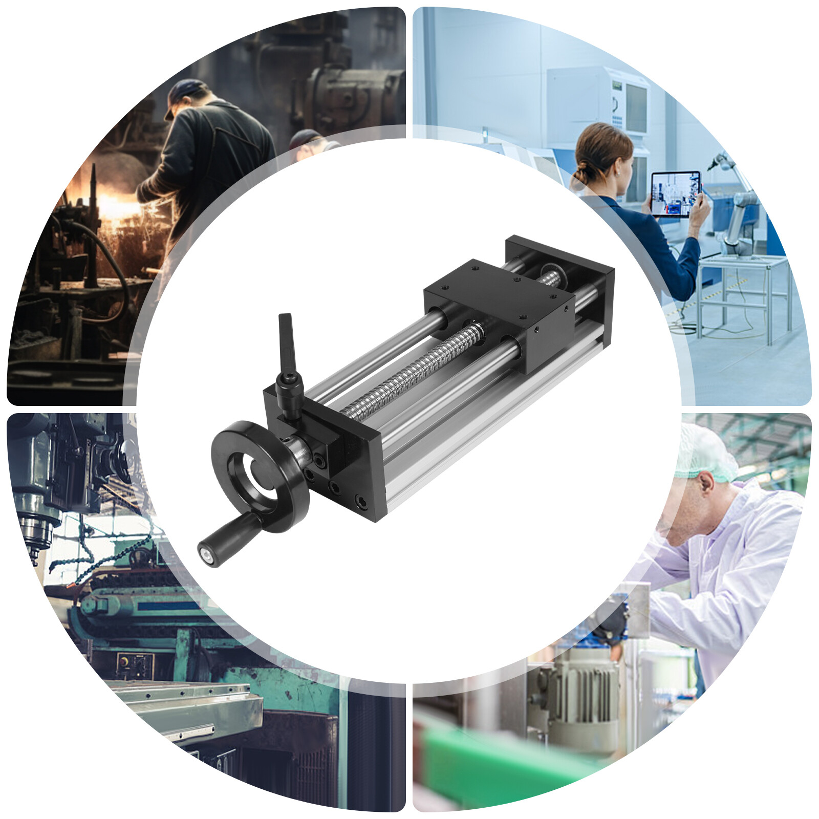 9.06in Length Manual Sliding Table Linear Rail Guide 150mm Effective Stroke