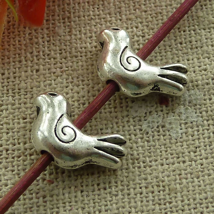 Free Ship 110 pcs tibetan silver bird spacers 15x8mm L-2970