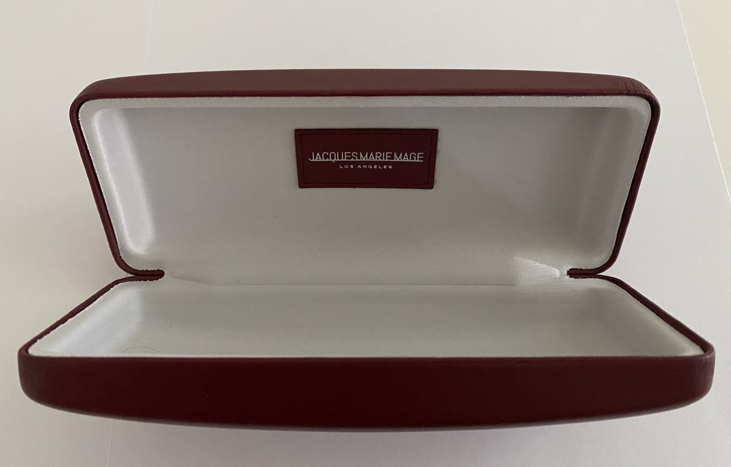 Authentic Jacques Marie Mage Small Hardshell Eyeglasses Case - Burgundy