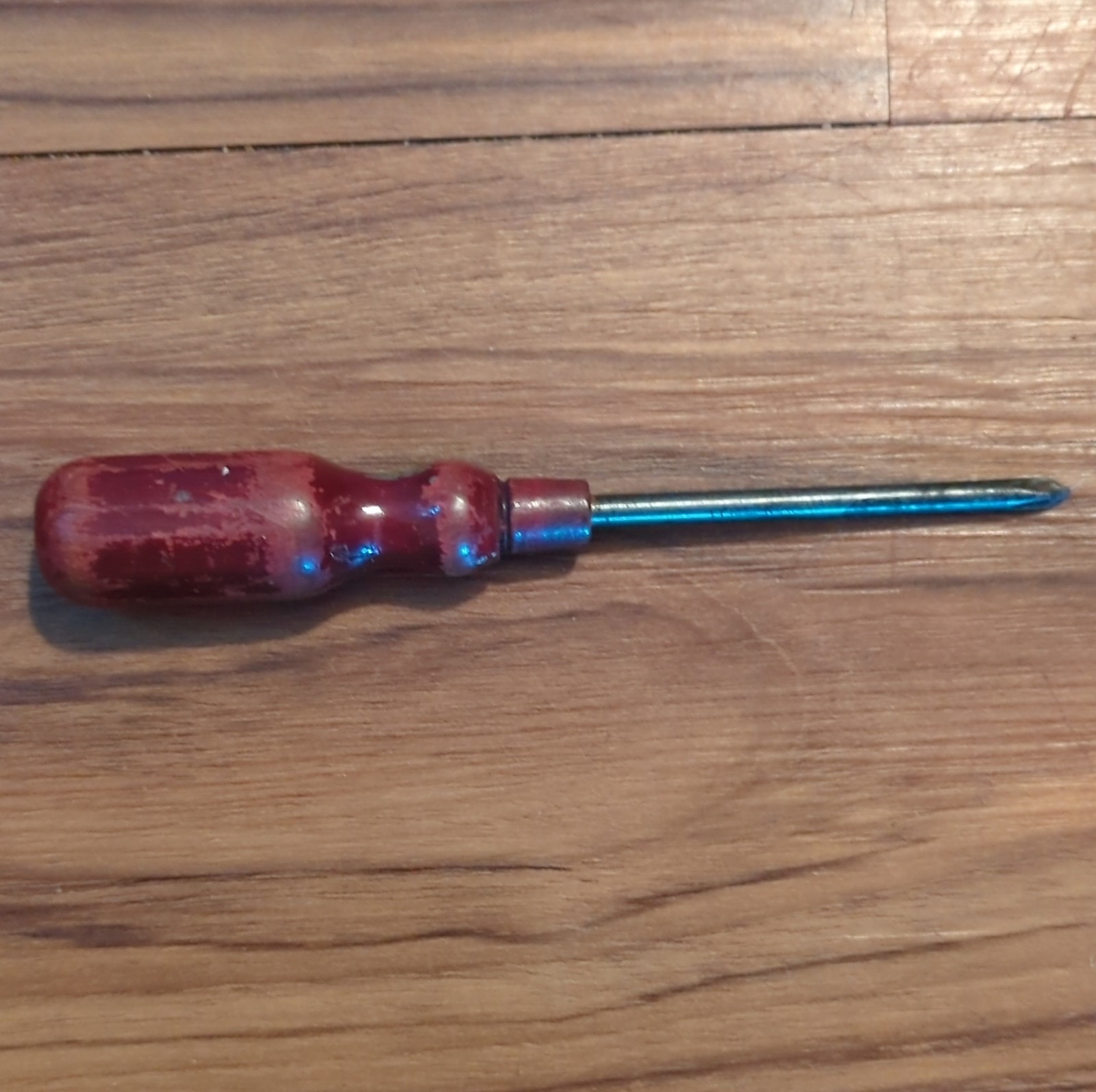Vintage Original Phillips Screwdriver with Red Wooden Handle Collectible