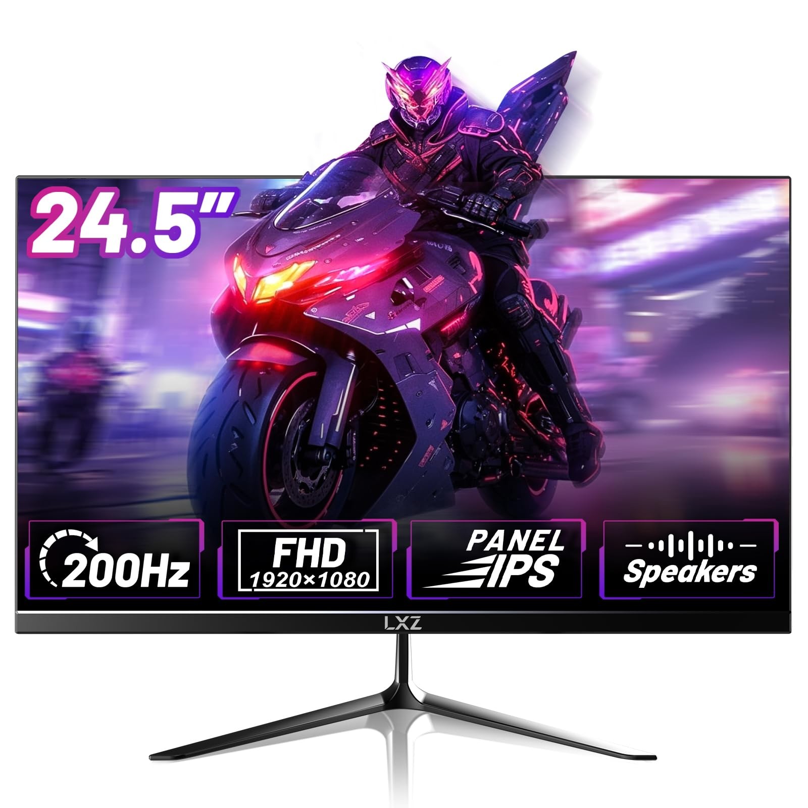 LXZ Gaming Monitor 24.5 inch, 200hz FHD 1080P Inch, Black