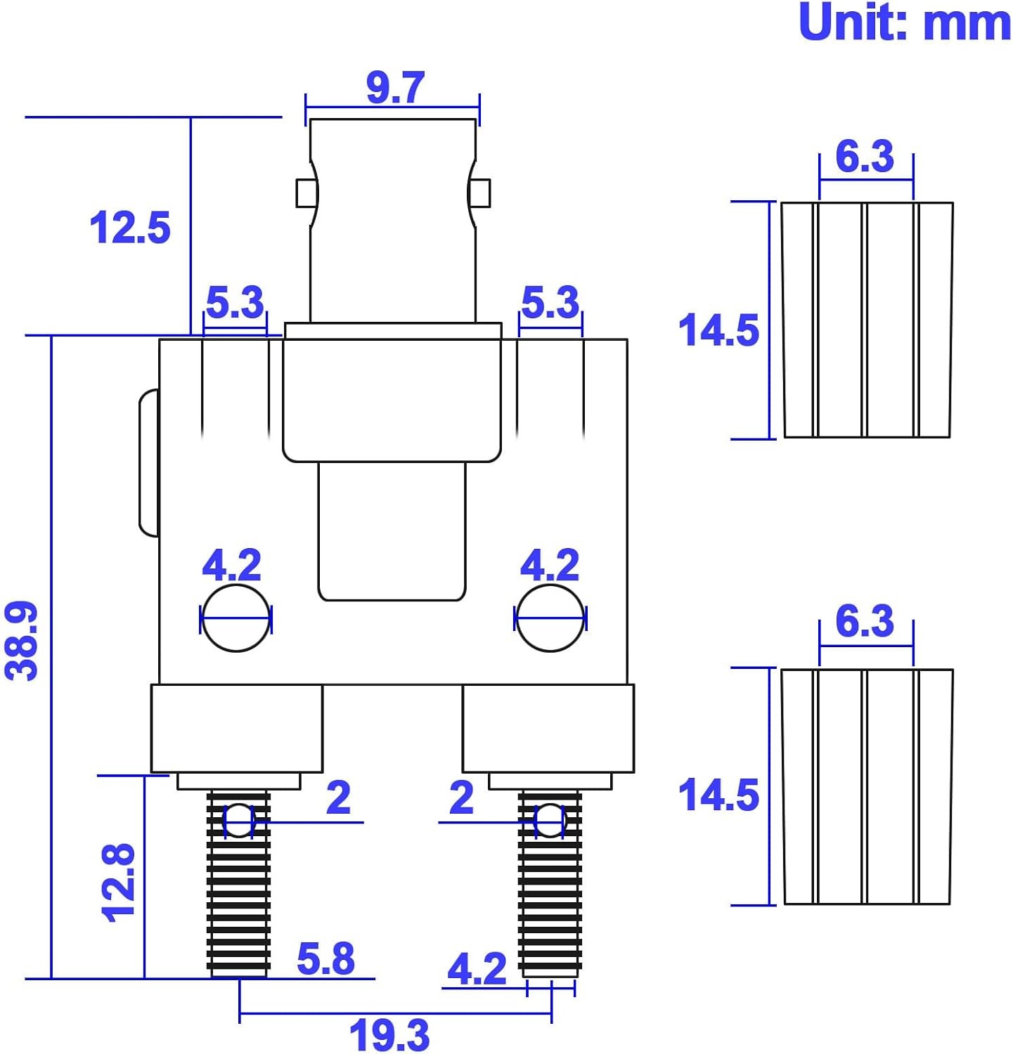 onelinkmore BNC Female to Dual Banana Socket Binding Post RF 2 PCS