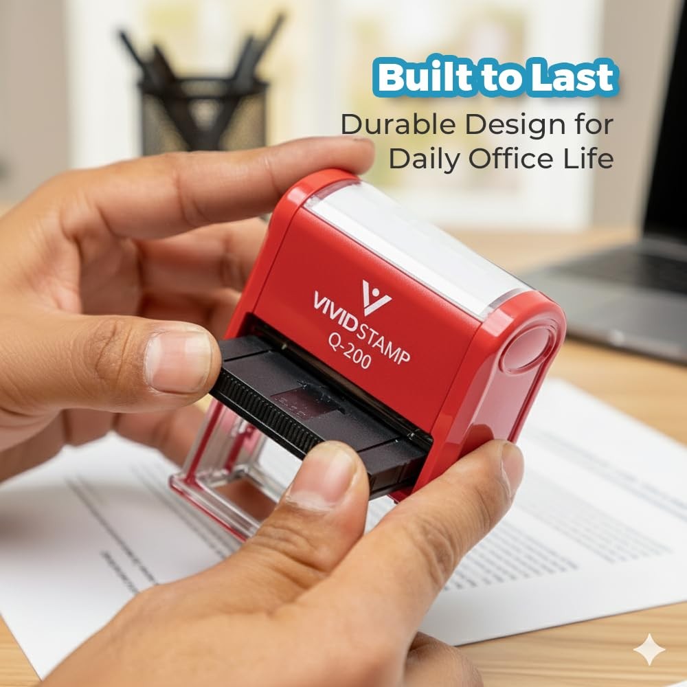 Sample Self Inking Rubber Stamp Red Ink Medium Professional Office Mark